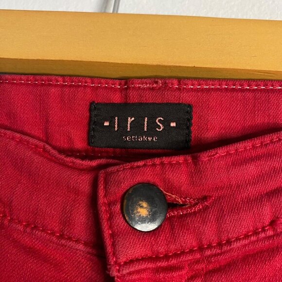 Iris Setlakwe Women's Red Skinny Denim Jeans - Picture 4 of 7